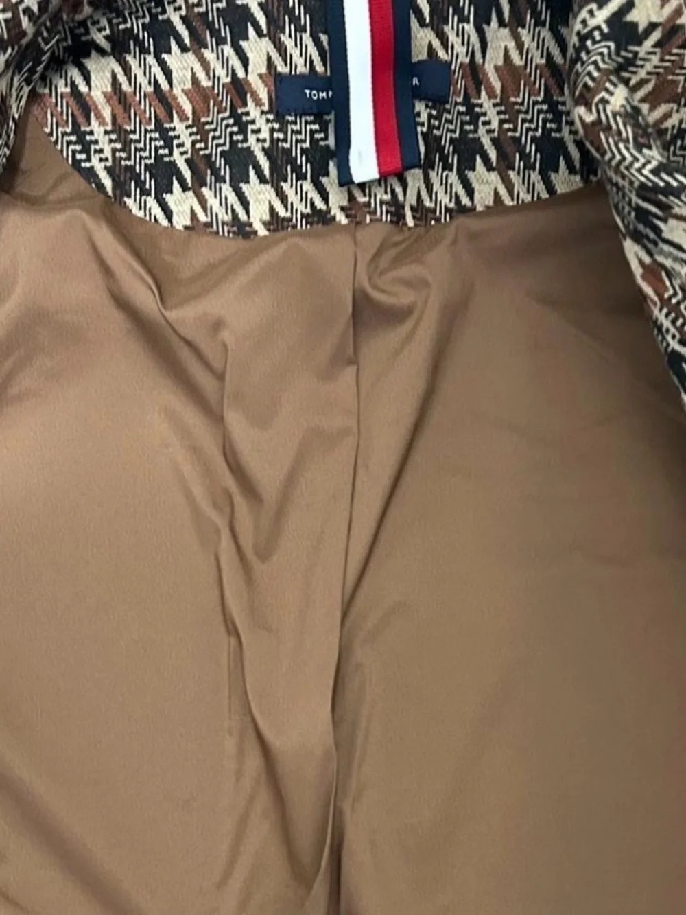 Tommy Hilfiger Plaid Houndstooth Blazer w Faux Leather Pocket Trim Size:6 NWOT - Picture 16 of 16
